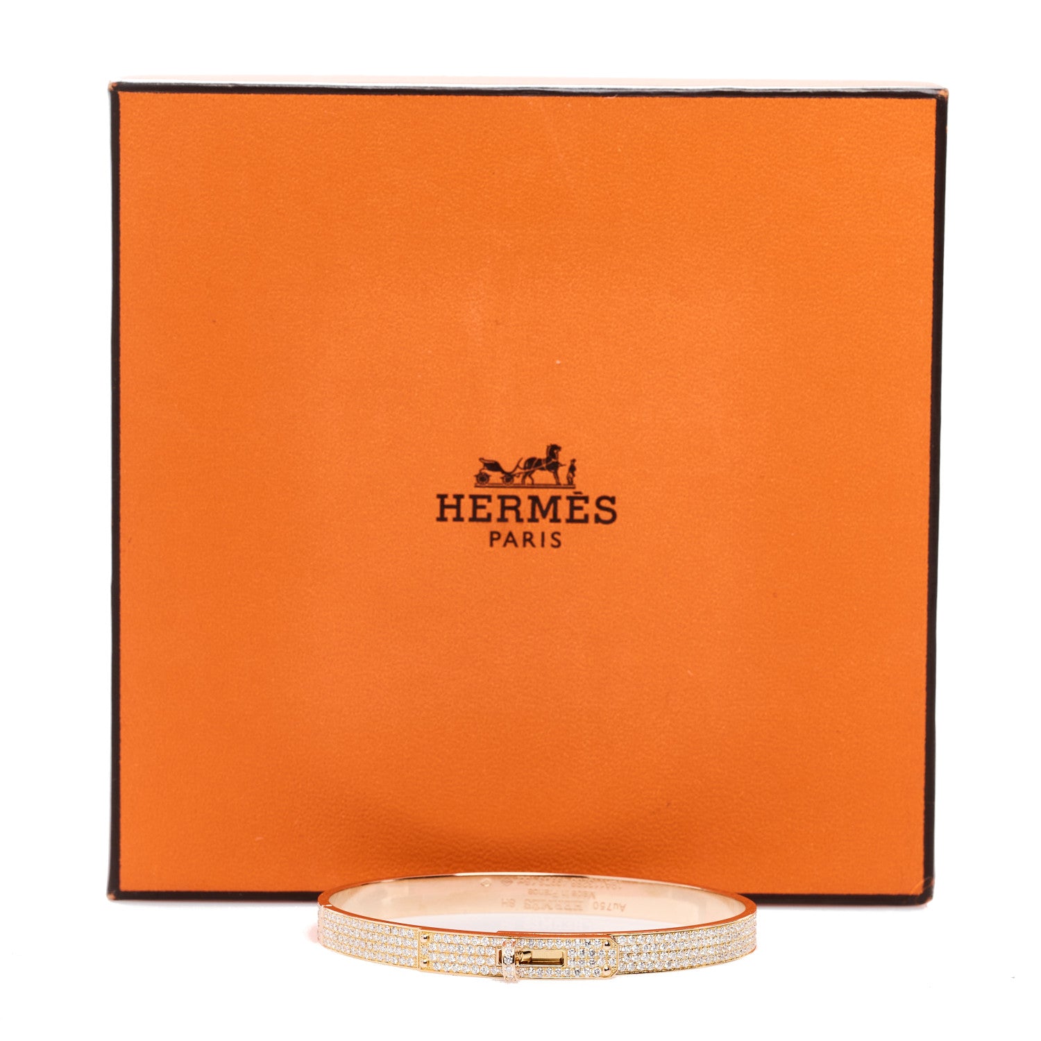 Hermes 18K Rose Gold Diamond PM Kelly Full Pave Bracelet SH 4 of 4