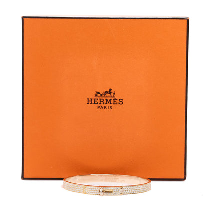 Hermes 18K Rose Gold Diamond PM Kelly Full Pave Bracelet SH 4 of 4