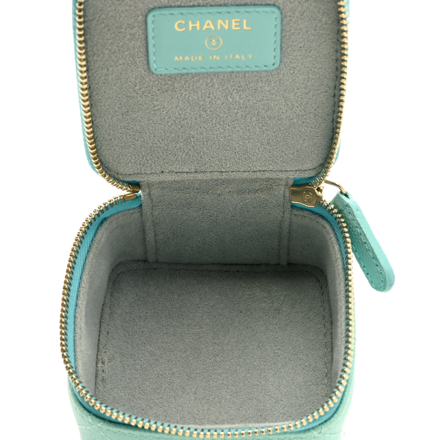 Caviar Quilted Jewelry Travel Case Blue