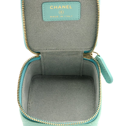 Chanel Caviar Quilted Jewelry Travel Case Blue 4 of 5