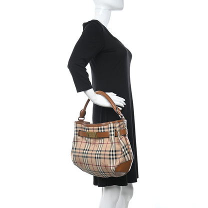 Burberry Haymarket Check Medium Willenmore Hobo Tan 2 of 10