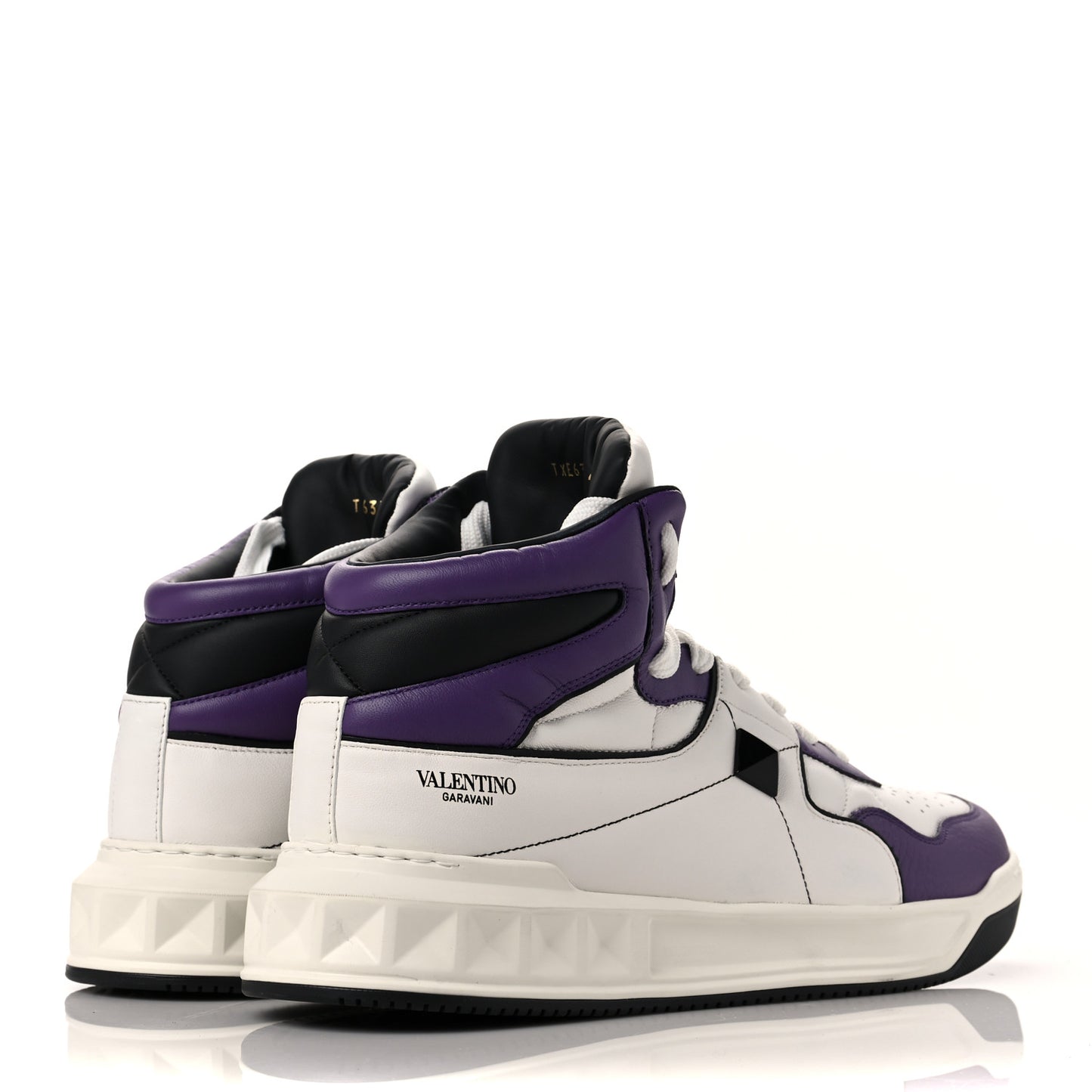 Nappa Mens One Stud High Top Sneakers 43 White Indian Violet Black