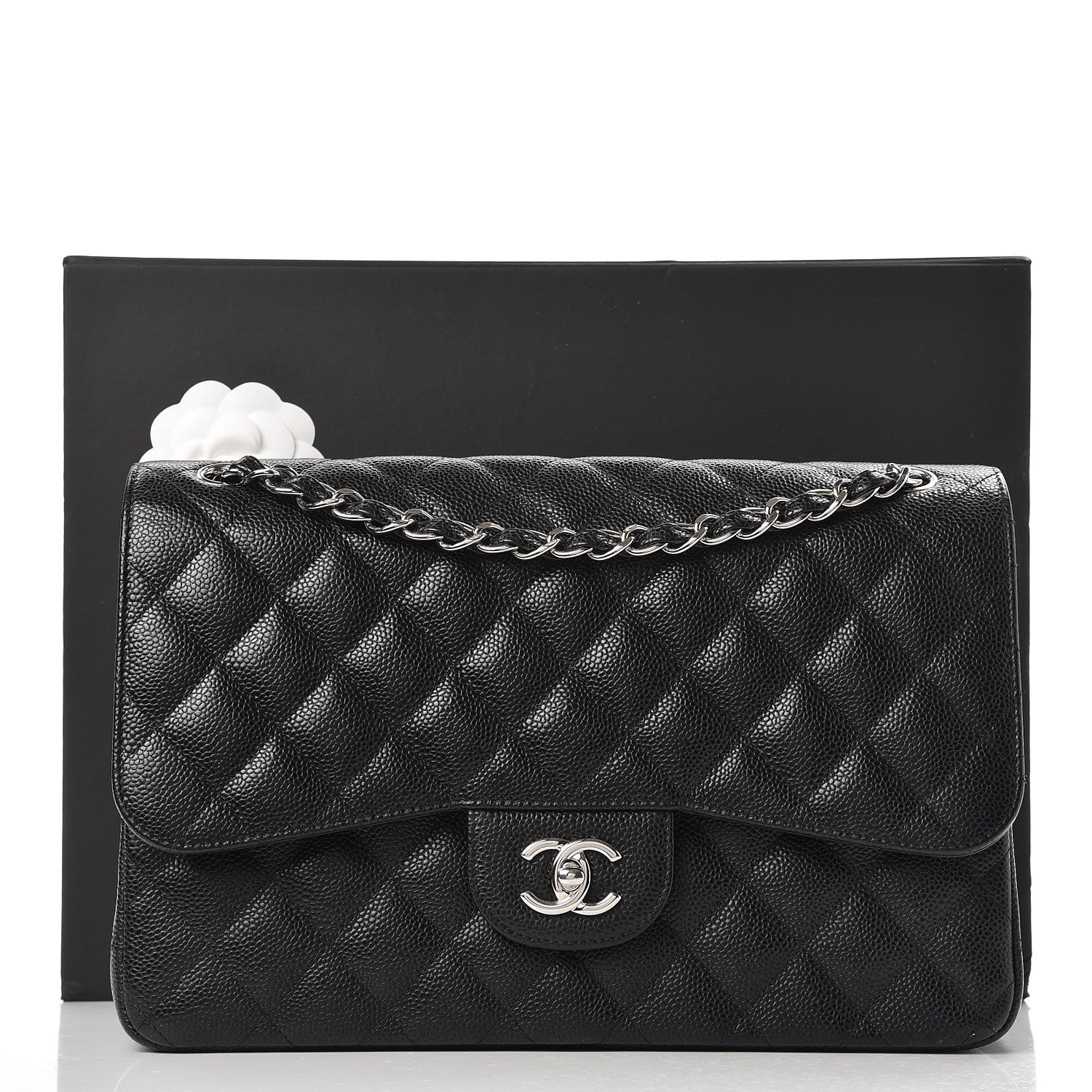 Chanel Caviar Quilted Jumbo Double Flap Black 11 of 11