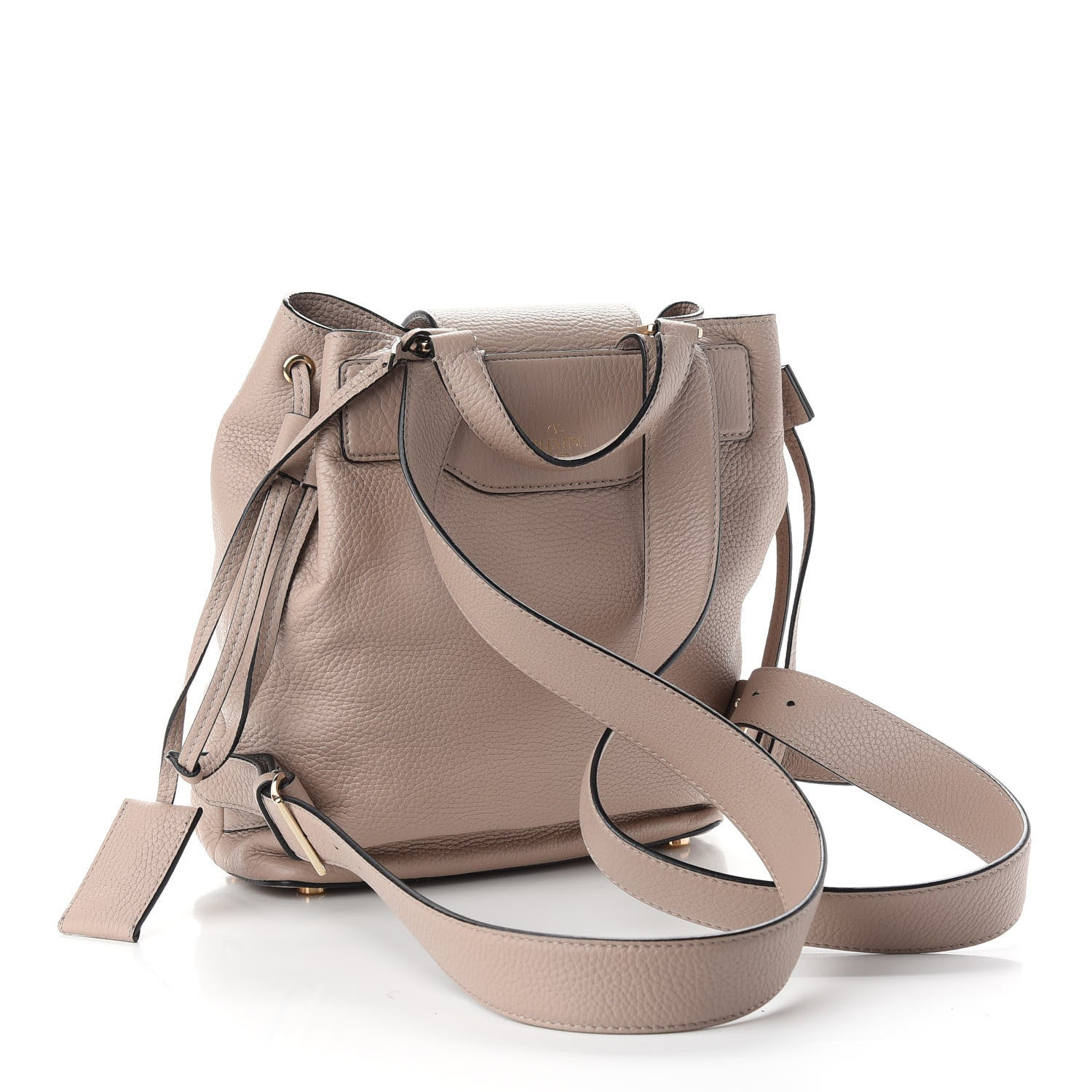 Valentino Garavani Pebbled Calfskin Rockstud Drawstring Backpack Poudre 3 of 9