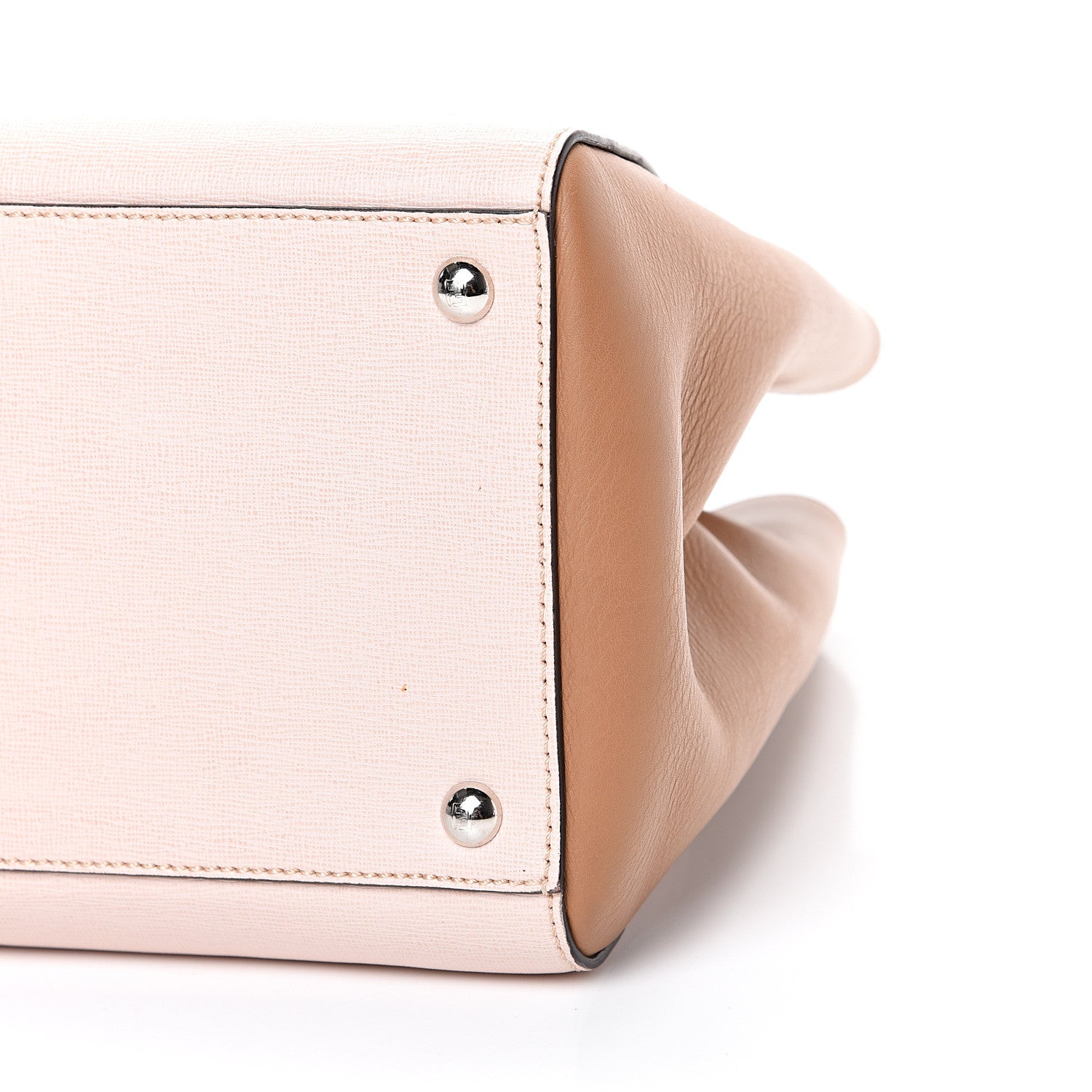 Fendi Vitello Elite Colorblock Regular 2Jours Tote Rosa Plaster Orzo Papavero 9 of 14