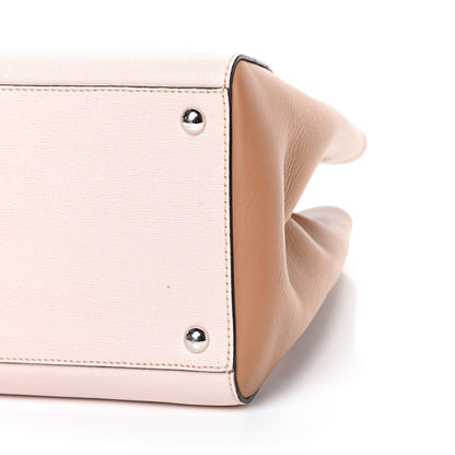 Fendi Vitello Elite Colorblock Regular 2Jours Tote Rosa Plaster Orzo Papavero 9 of 14