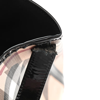 Burberry Patent Trim Patchwork Check Large Bucket Bag 9 of 15