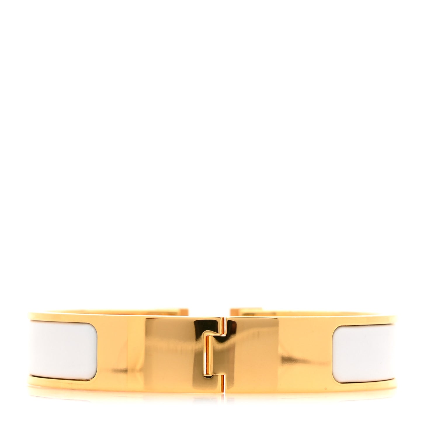 Enamel Narrow Clic Clac H Bracelet PM White