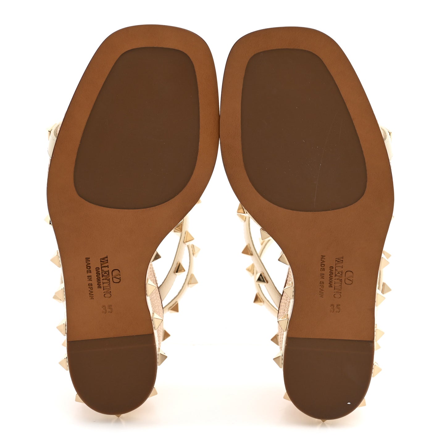 Raffia Calfskin Rockstud Ankle Strap Espadrille Caged Wedge Sandals 35 Ivory