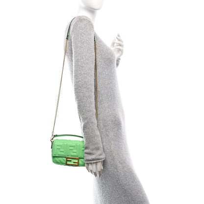 Fendi Nappa FF 1974 Embossed Mini Baguette Edamame 2 of 11
