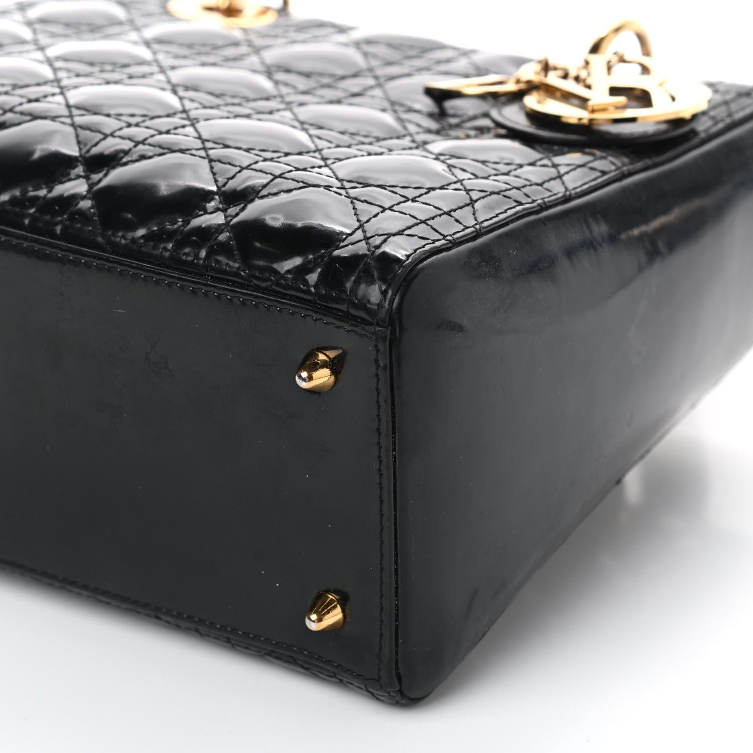 Christian Dior Patent Cannage Medium Lady Dior Black 8 of 9