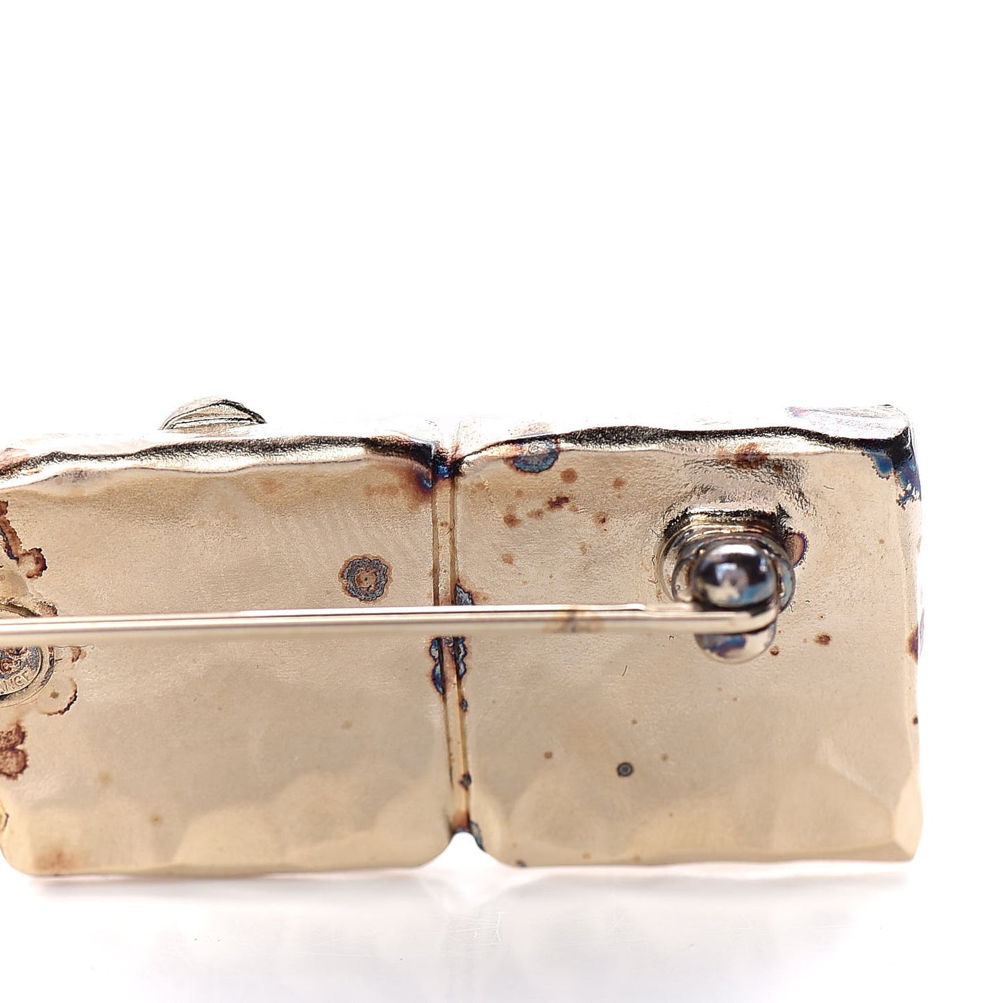 Enamel Crystal Brooch Gold Multicolor