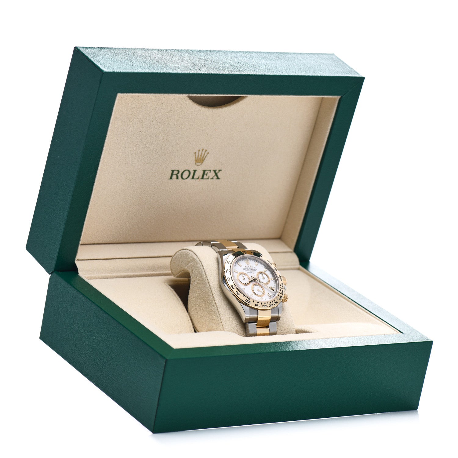Rolex Stainless Steel 18K Yellow Gold 40mm Oyster Perpetual Cosmograph Daytona Watch White 116503 5 of 5