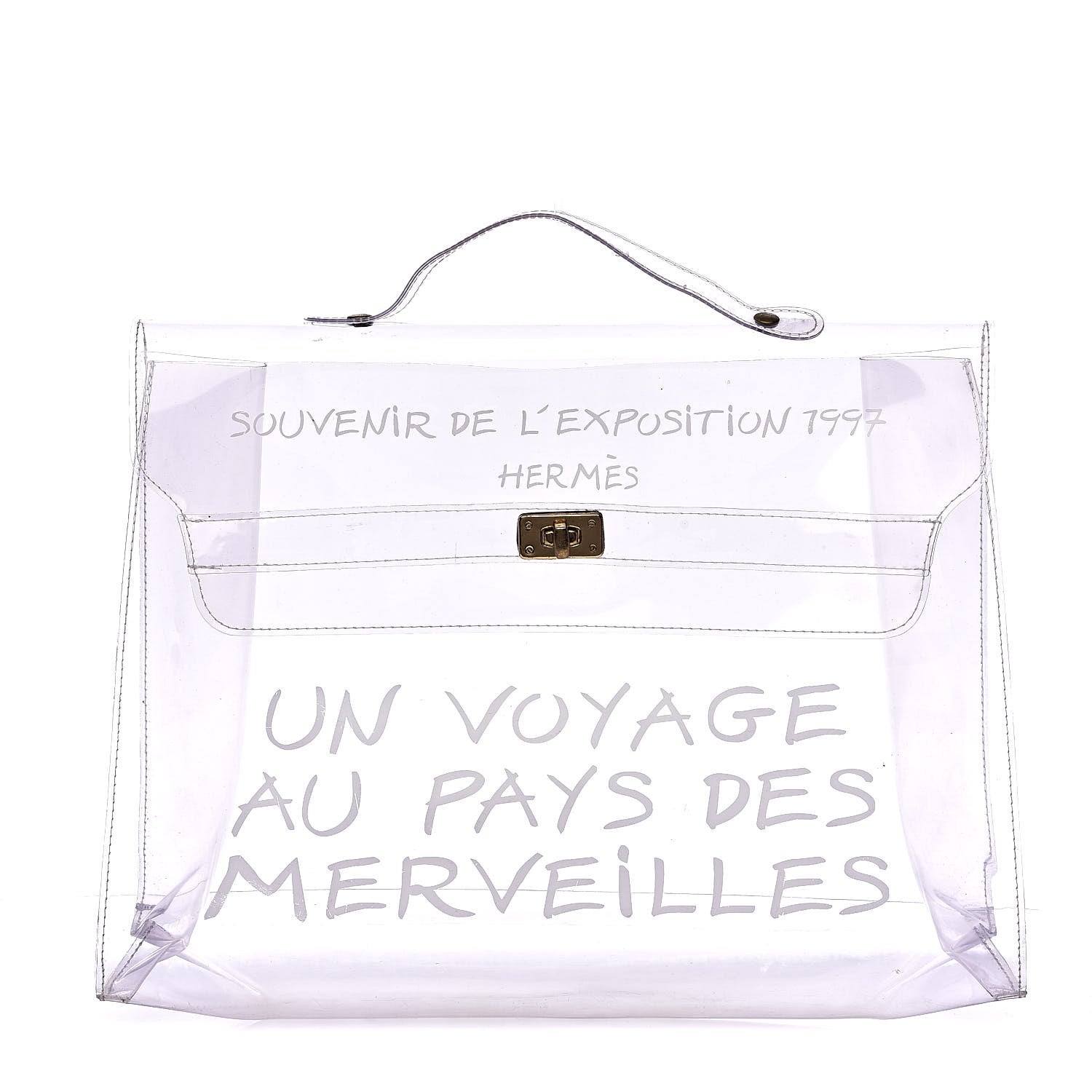 Hermes Vinyl Souvenir De L'Exposition Kelly Transparent 1 of 10
