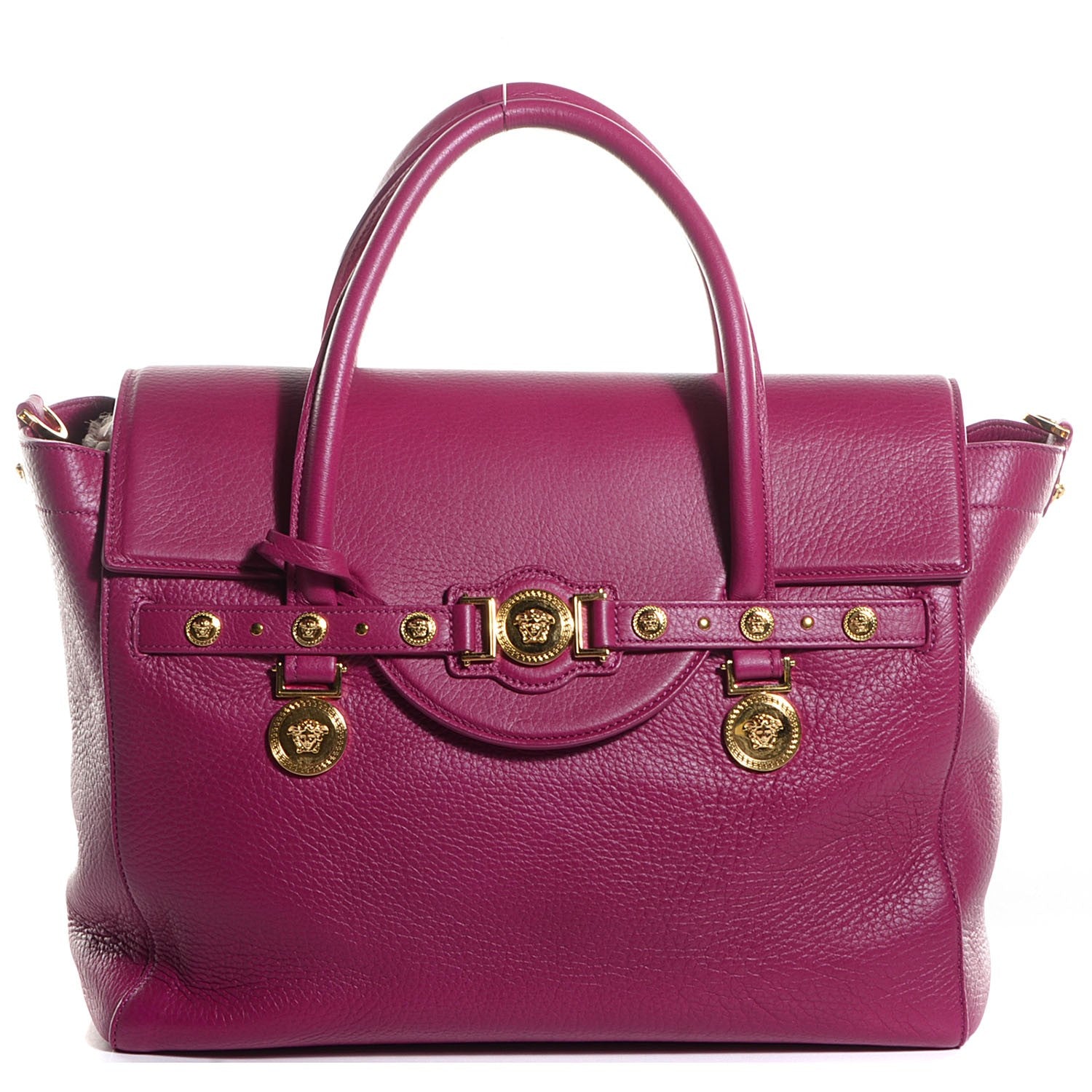 Versace Deerskin Large Signature Tote Fuchsia 1 of 9
