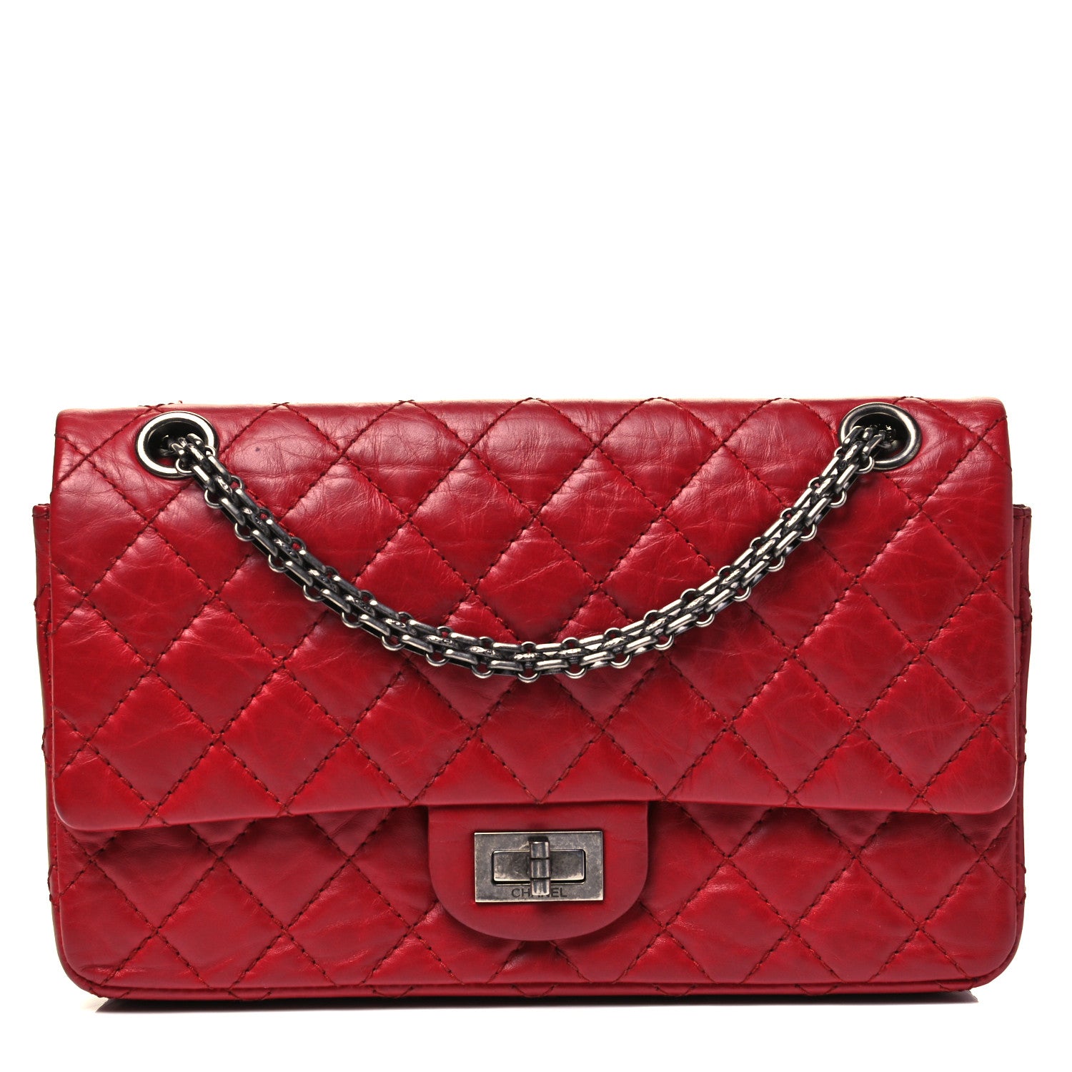 Chanel Aged Calfskin Quilted 2.55 Reissue 225 Flap Red 1 of 9