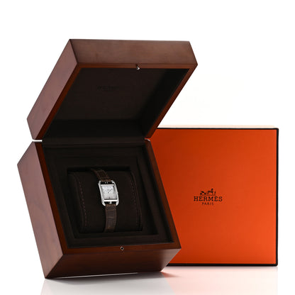 Hermes Stainless Steel Alligator Diamond Bezel Mother of Pearl 23mm Cape Cod Quartz Watch Gris Elephant 5 of 5