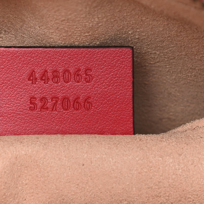 Gucci Calfskin Matelasse Mini GG Marmont Chain Shoulder Bag Hibiscus Red 7 of 10