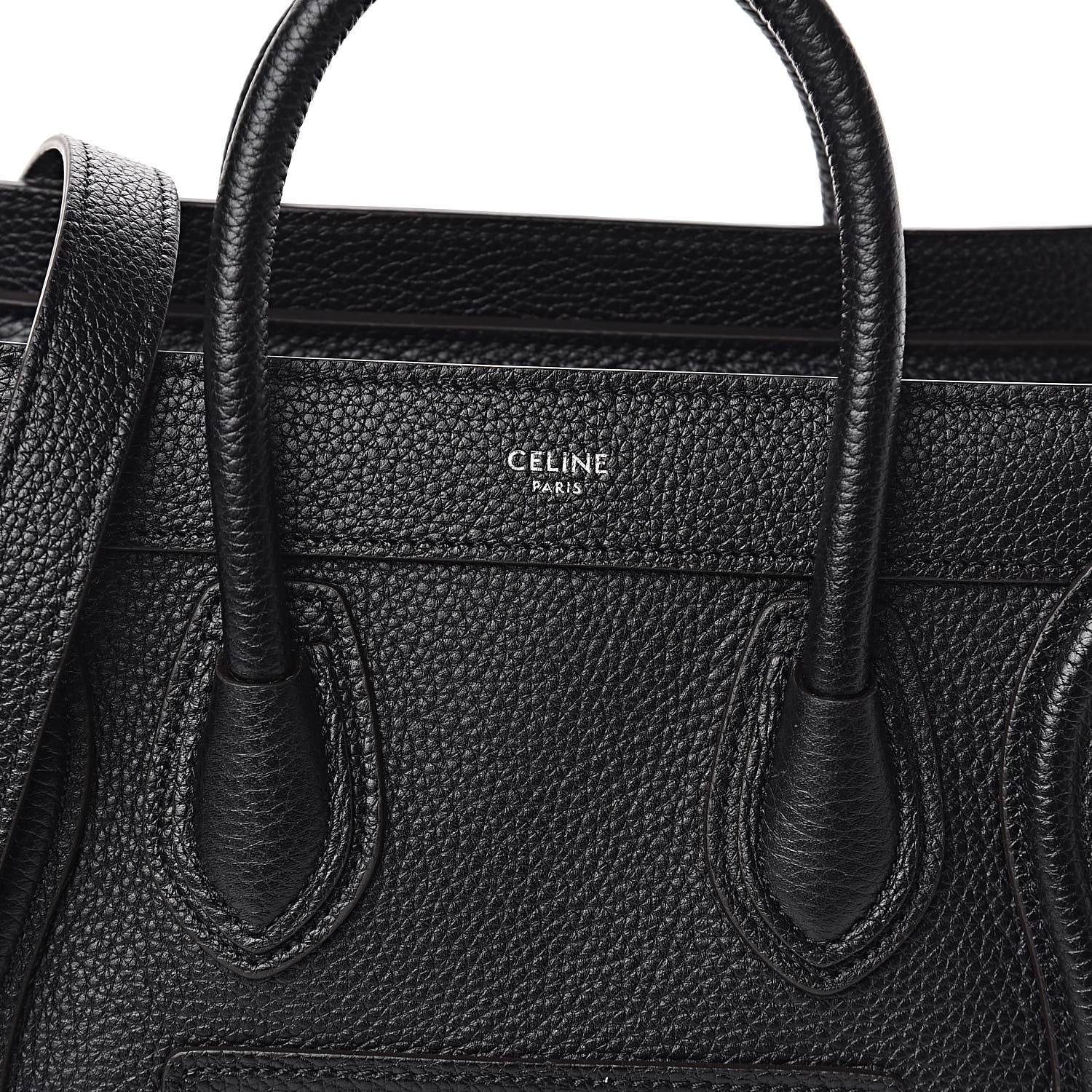 Celine Drummed Calfskin Nano Luggage Black 10 of 10