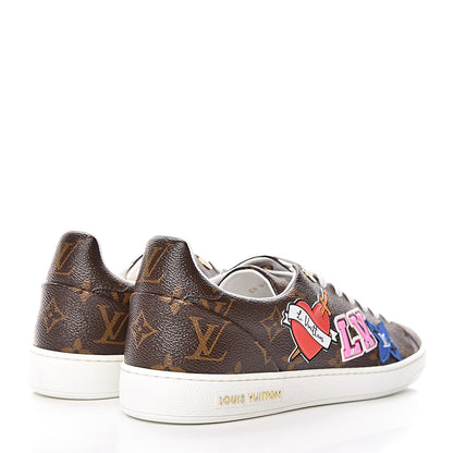Louis Vuitton Calfskin Monogram LV Black Heart Sneakers 41 Cacao 4 of 9