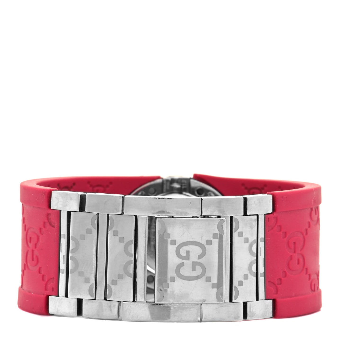 Stainless Steel Rubber 23mm Twirl Quartz Watch Fuchsia
