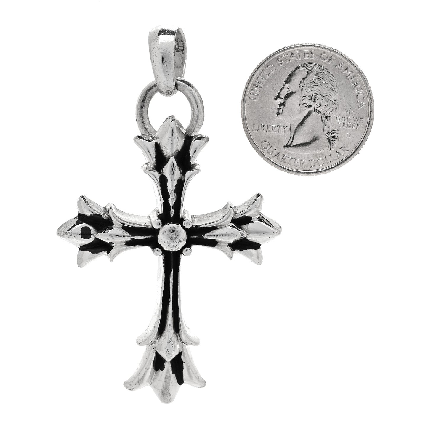Sterling Silver Double Cross Pendant