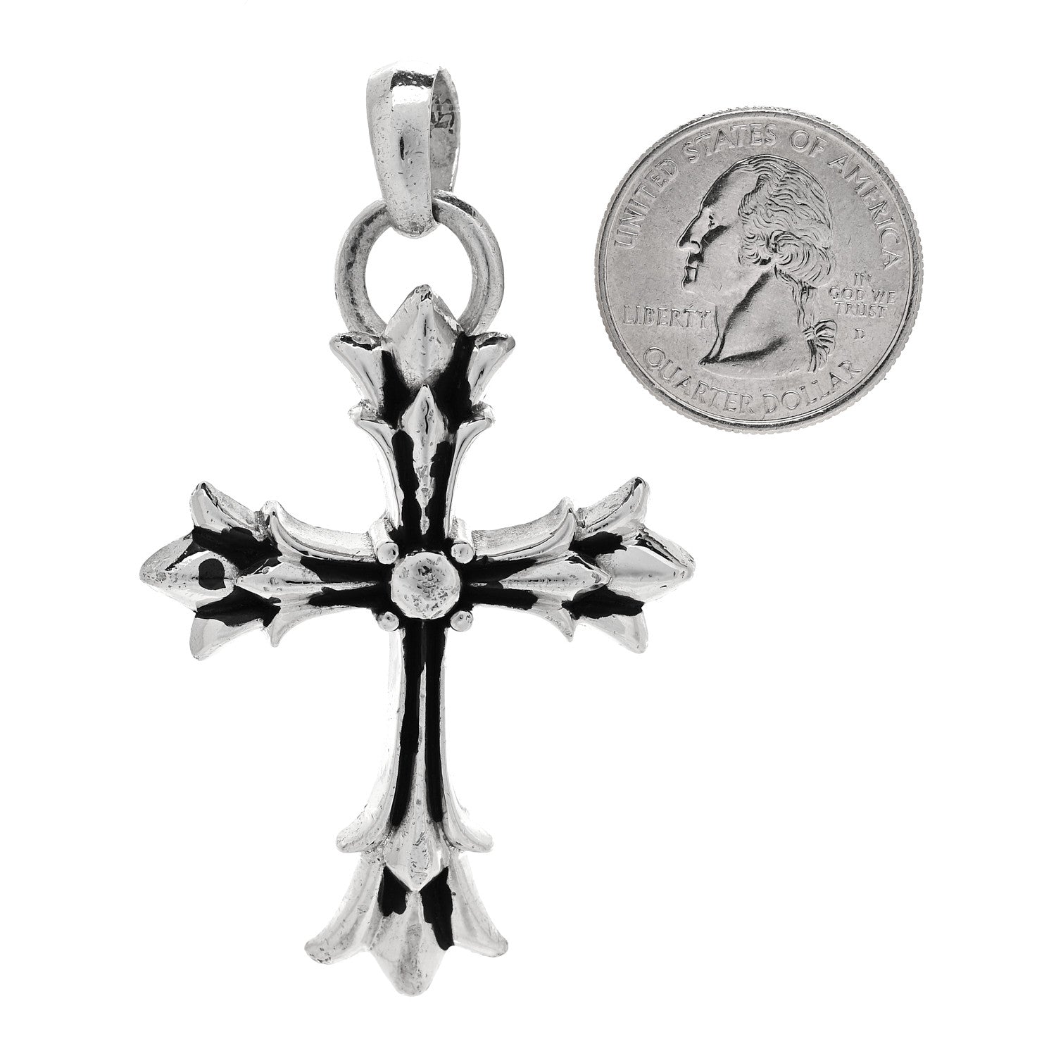 Chrome Hearts Sterling Silver Double Cross Pendant 2 of 4