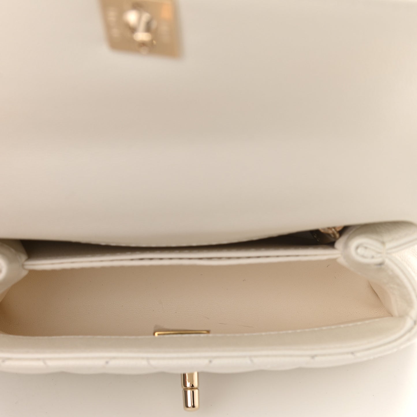 Caviar Quilted Extra Mini Coco Handle Flap White