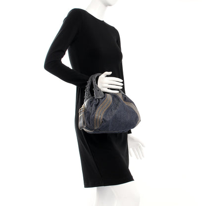 Fendi Denim Spalmati Woven Spy Bowler Blue 2 of 7