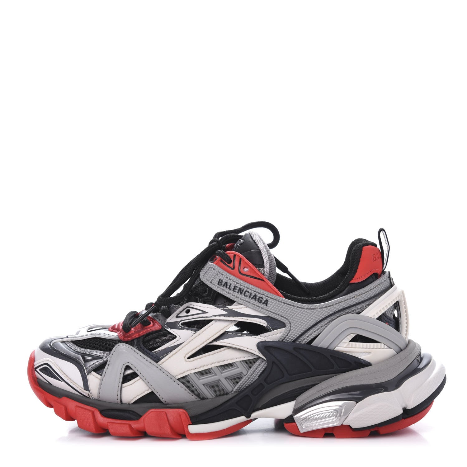 Balenciaga Rubber Mesh Bi-Color Womens Track.2 Open Sneakers 36 Black Grey Red 1 of 9