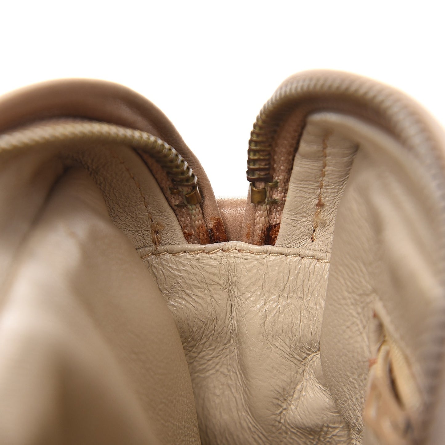 Lambskin Chevron Tassel Camera Case Taupe
