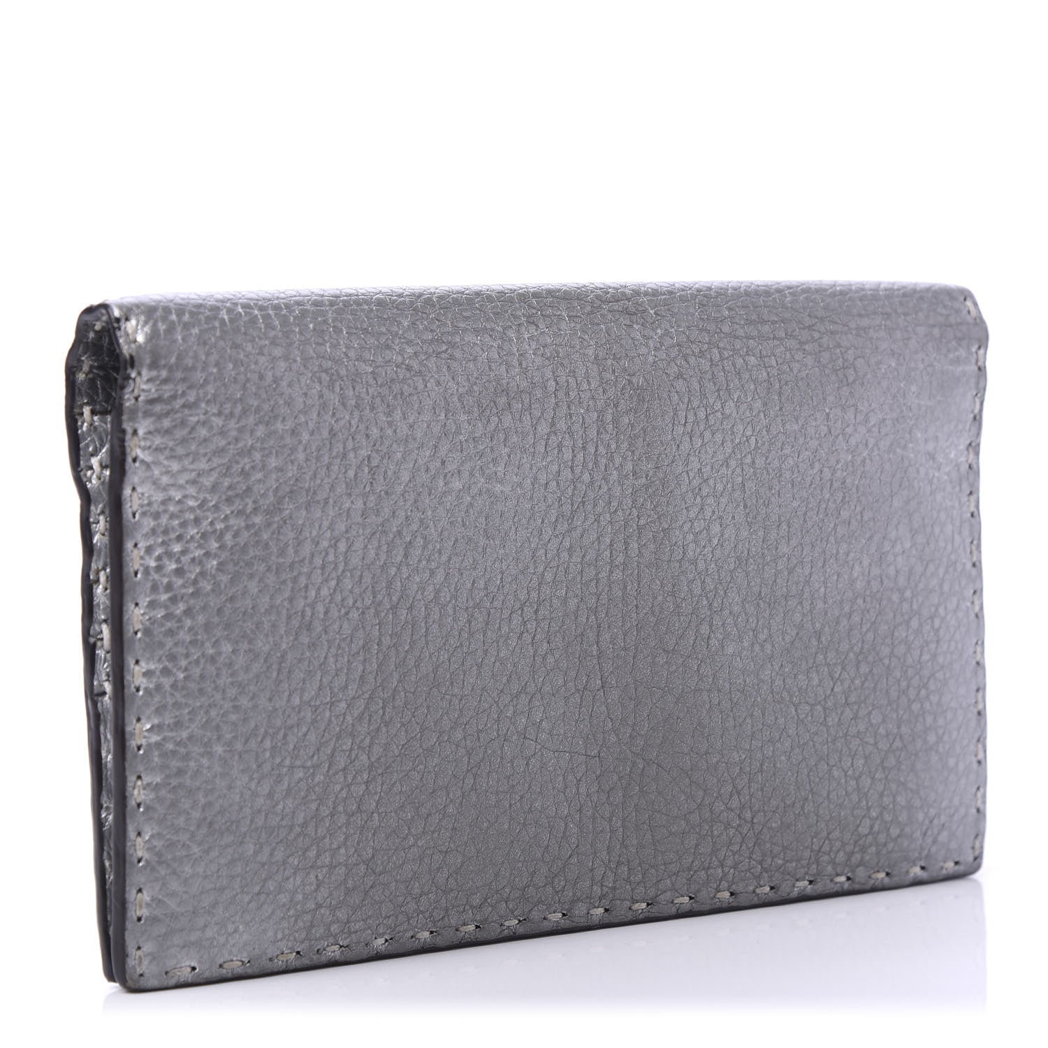 Fendi Cuoio Romano Lux Selleria Flat Clutch Argento 3 of 11