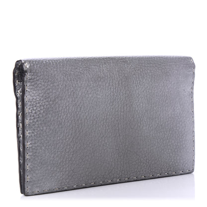 Fendi Cuoio Romano Lux Selleria Flat Clutch Argento 3 of 11
