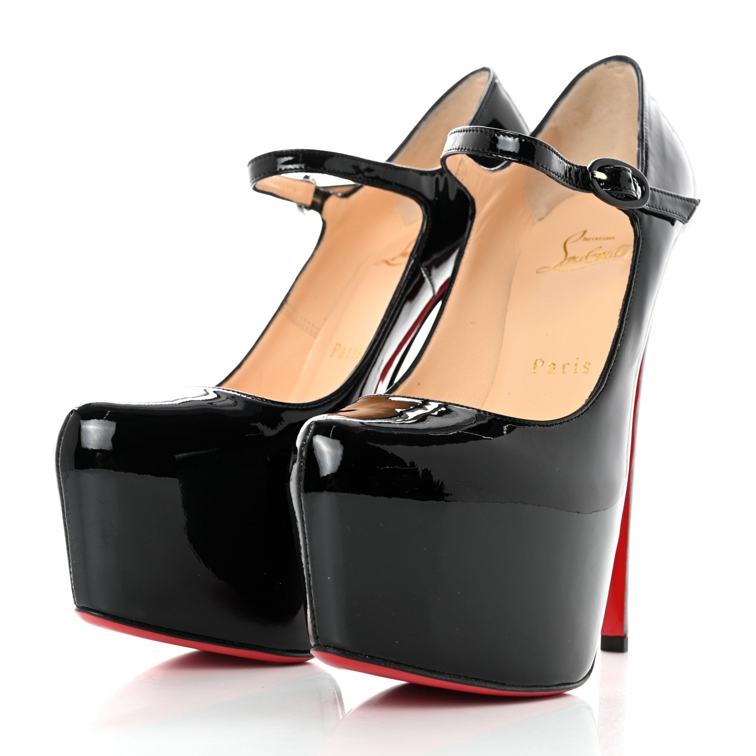 Christian Louboutin Patent Calfskin Lady Daf 160 Pumps 36.5 Black 3 of 8