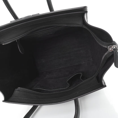 Celine Drummed Calfskin Mini Luggage Black 5 of 9