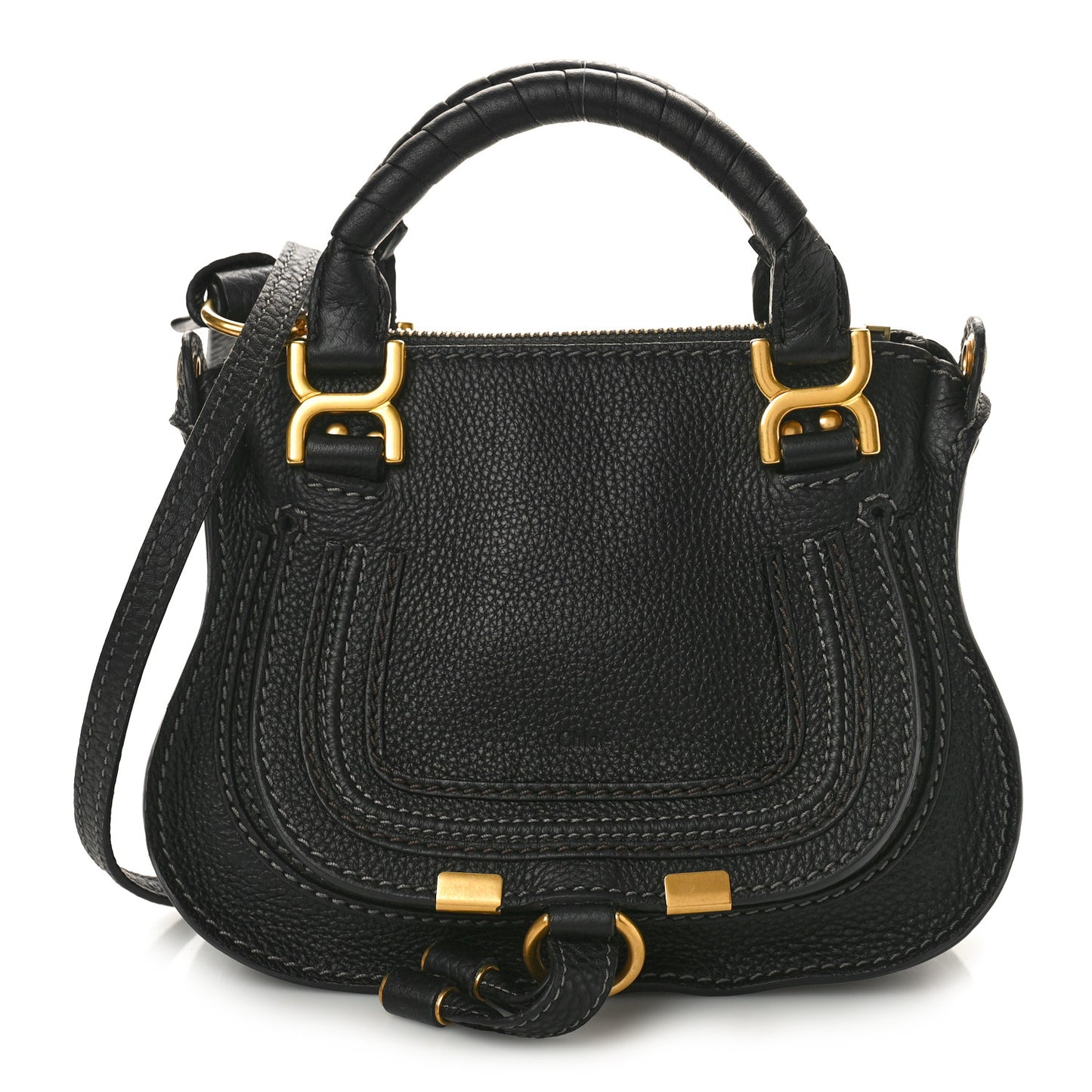 Calfskin Mini Marcie Satchel Black