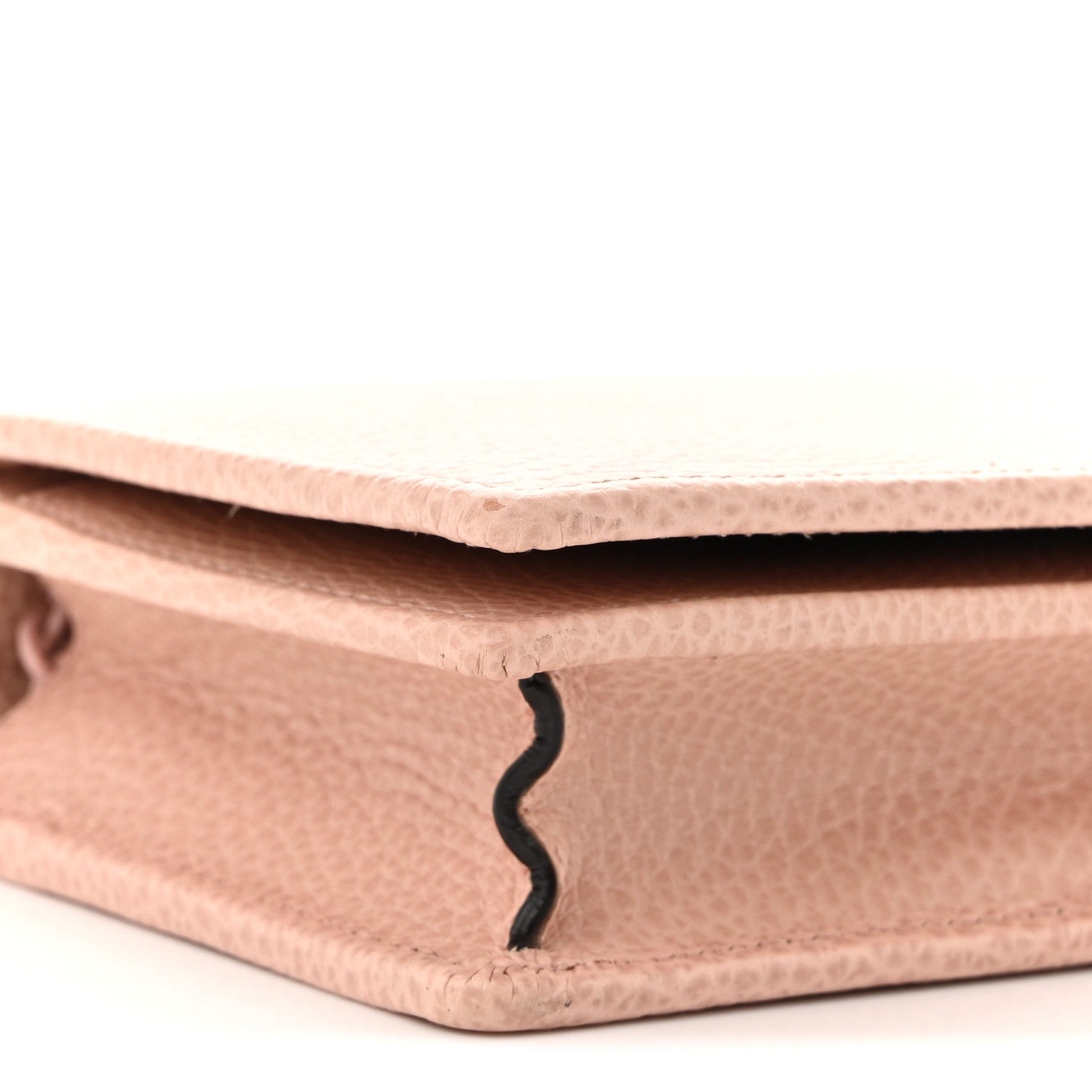 Gucci Dollar Calfskin Enamel Monochrome Mini GG Marmont Chain Wallet Perfect Pink 8 of 9