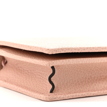 Gucci Dollar Calfskin Enamel Monochrome Mini GG Marmont Chain Wallet Perfect Pink 8 of 9