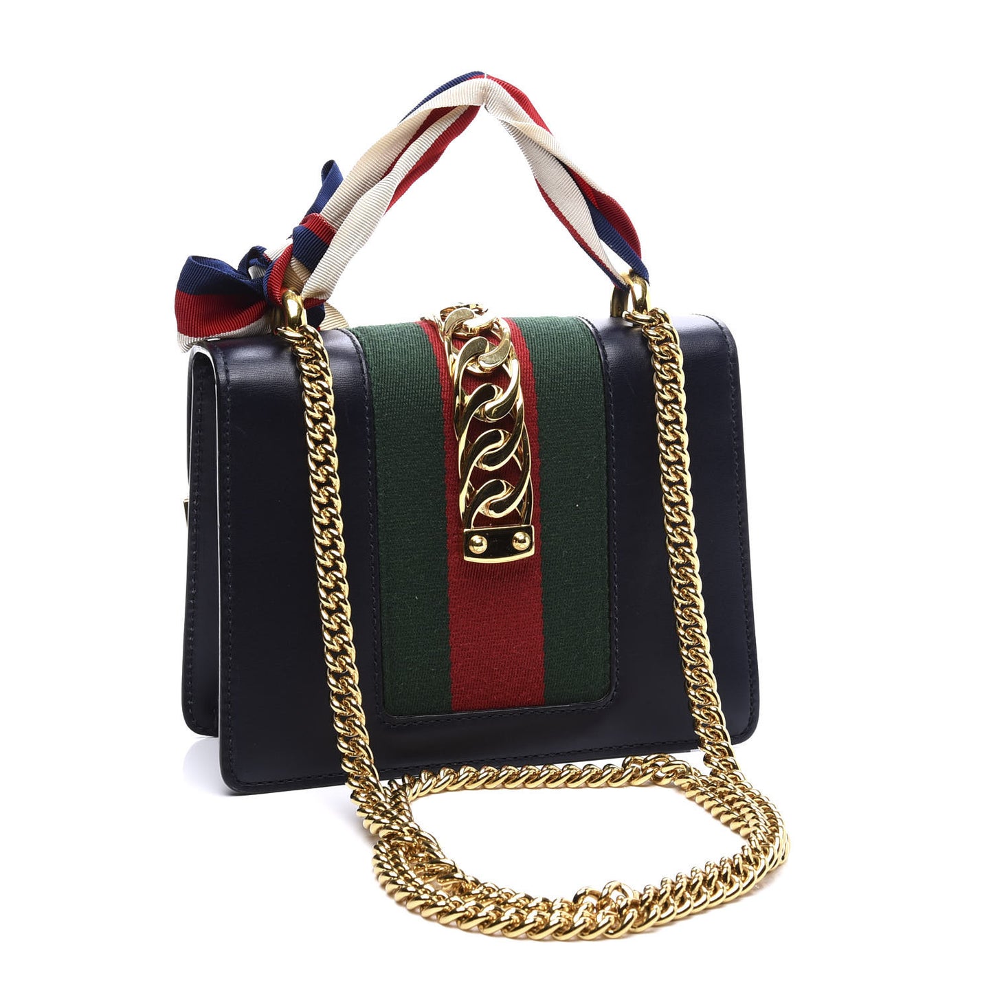 Calfskin Mini Sylvie Chain Shoulder Bag Black