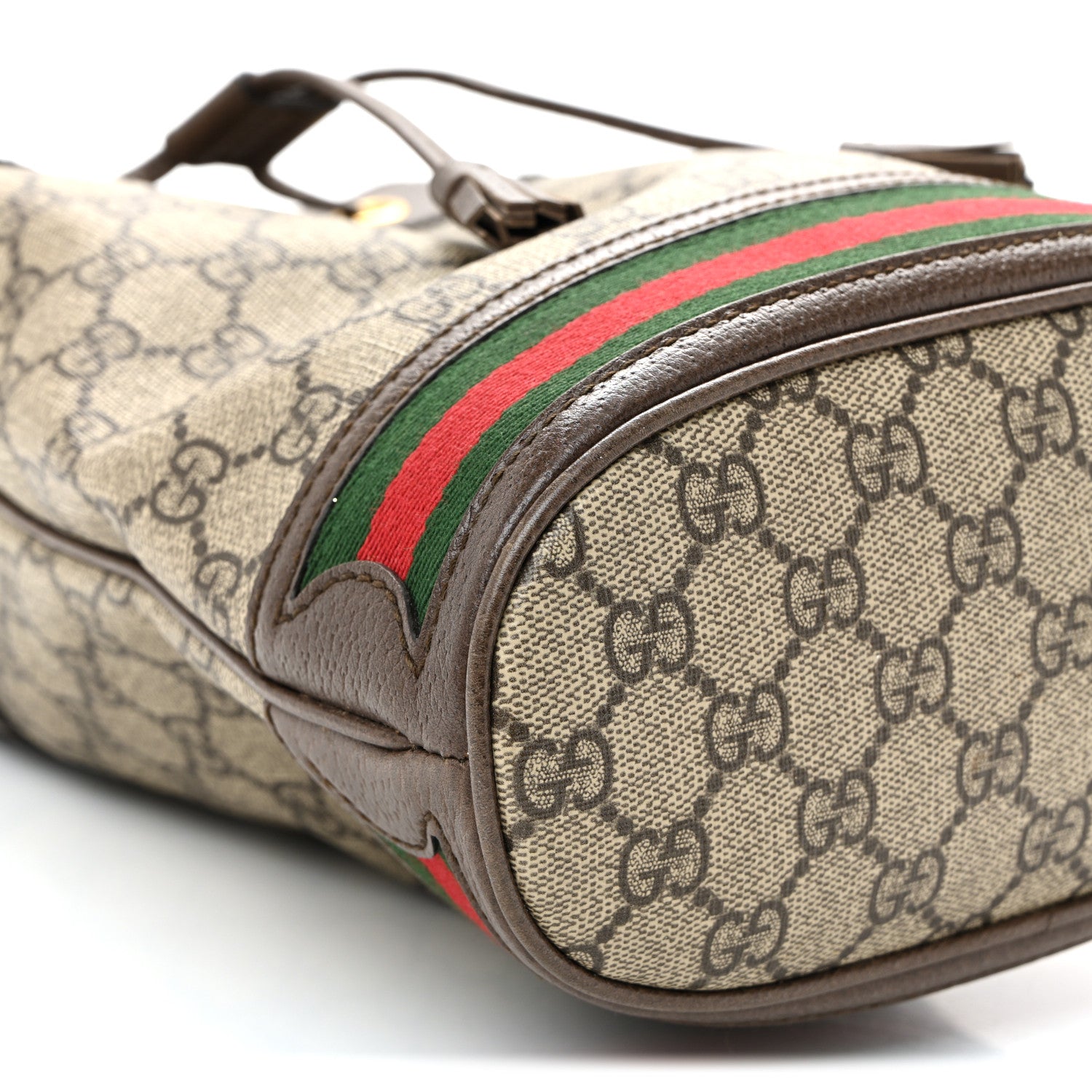 Gucci GG Supreme Monogram Web Small Ophidia Bucket Bag Brown 9 of 11