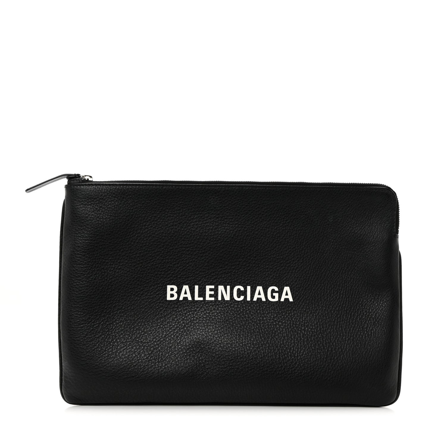 Calfskin Logo Medium Everyday Pouch Black