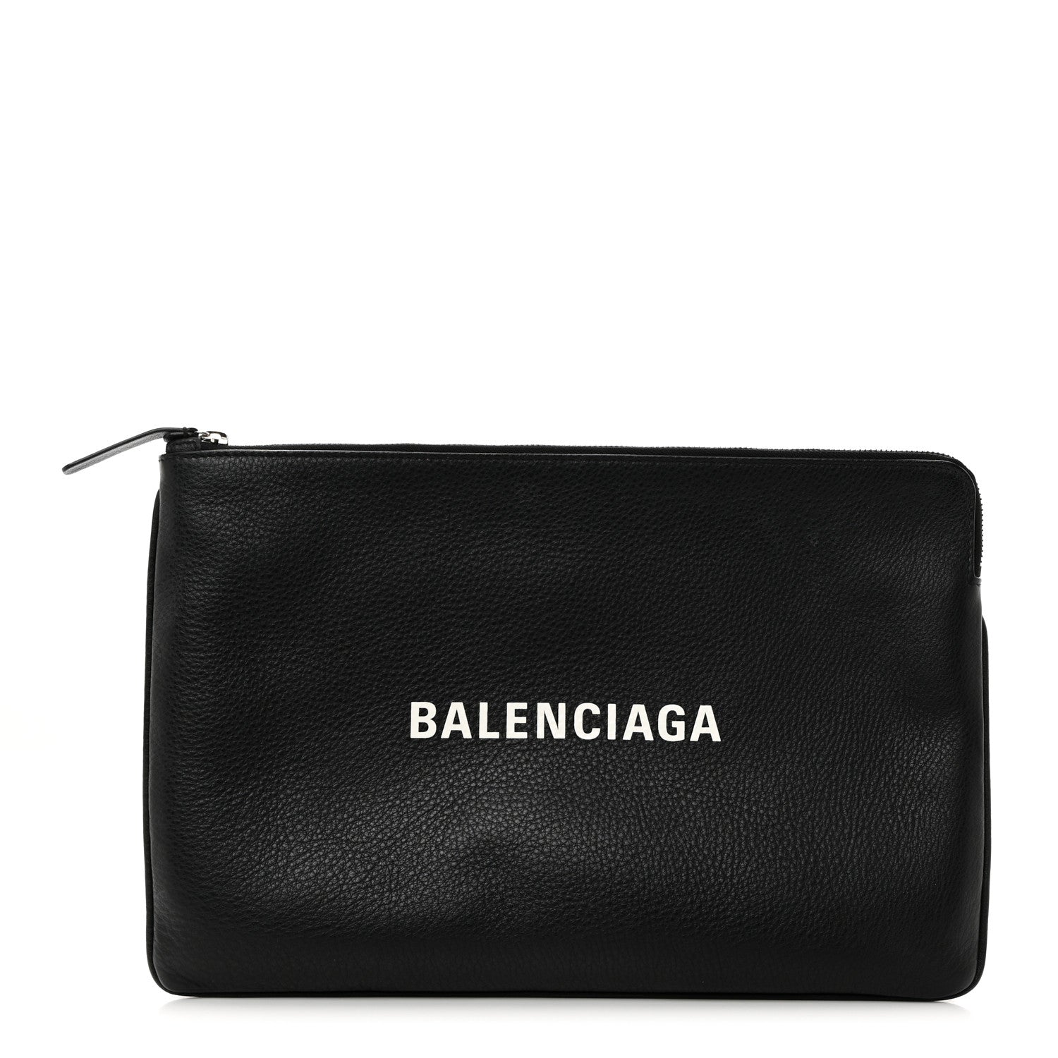 Balenciaga Calfskin Logo Medium Everyday Pouch Black 1 of 9