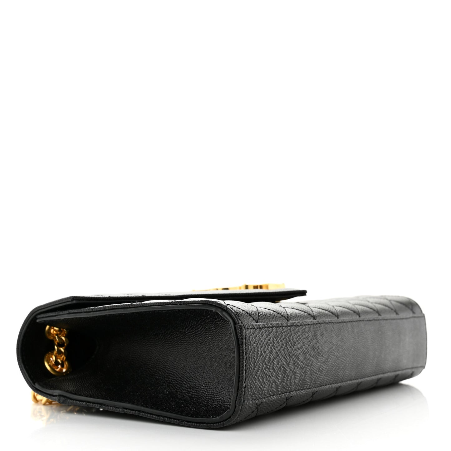 Grain De Poudre Textured Mixed Matelasse Triquilt Medium Monogram Satchel Black