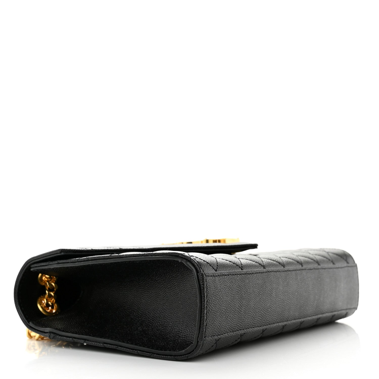 Saint Laurent Grain De Poudre Textured Mixed Matelasse Triquilt Medium Monogram Satchel Black 4 of 10