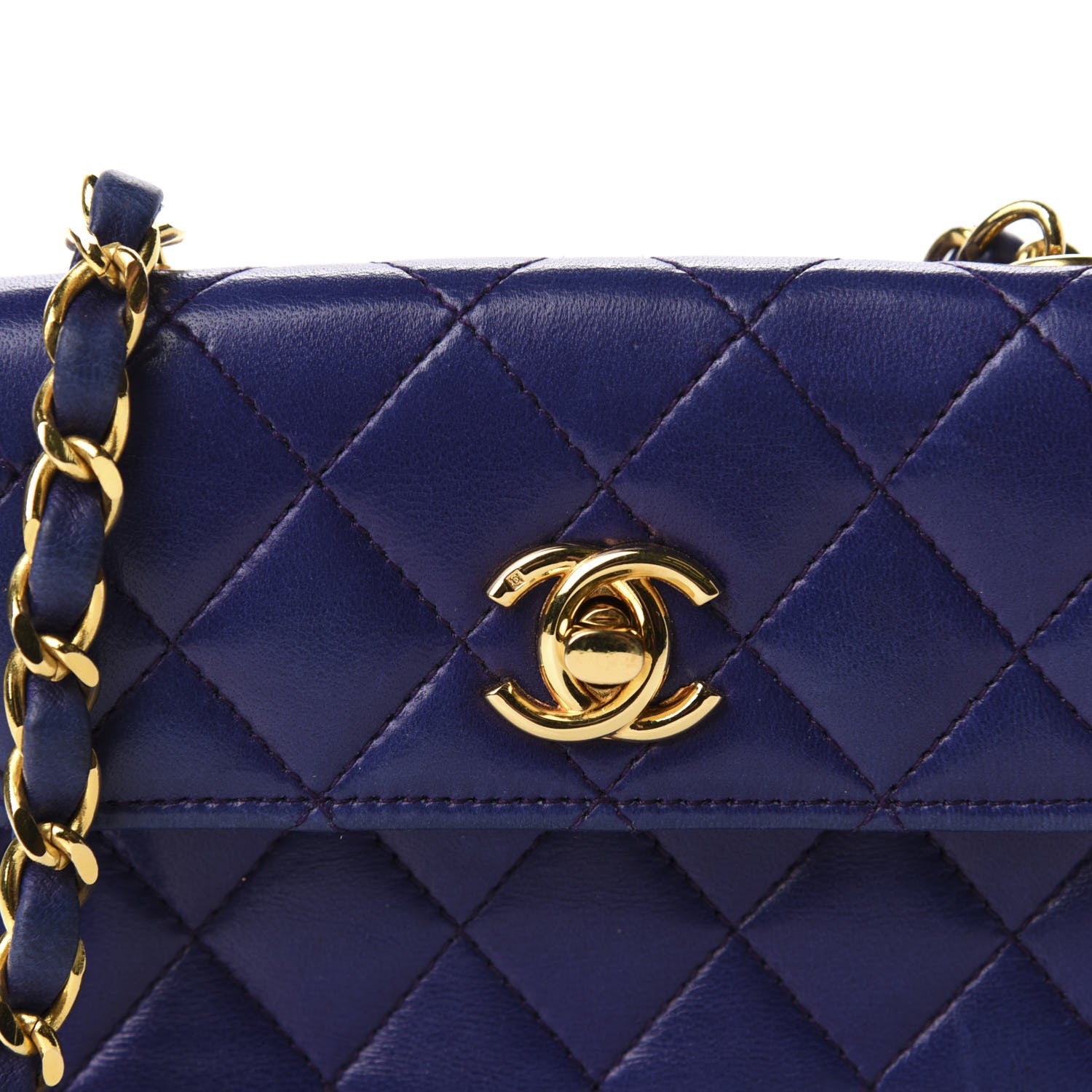 Chanel Lambskin Quilted Extra Mini Flap Dark Purple 12 of 12