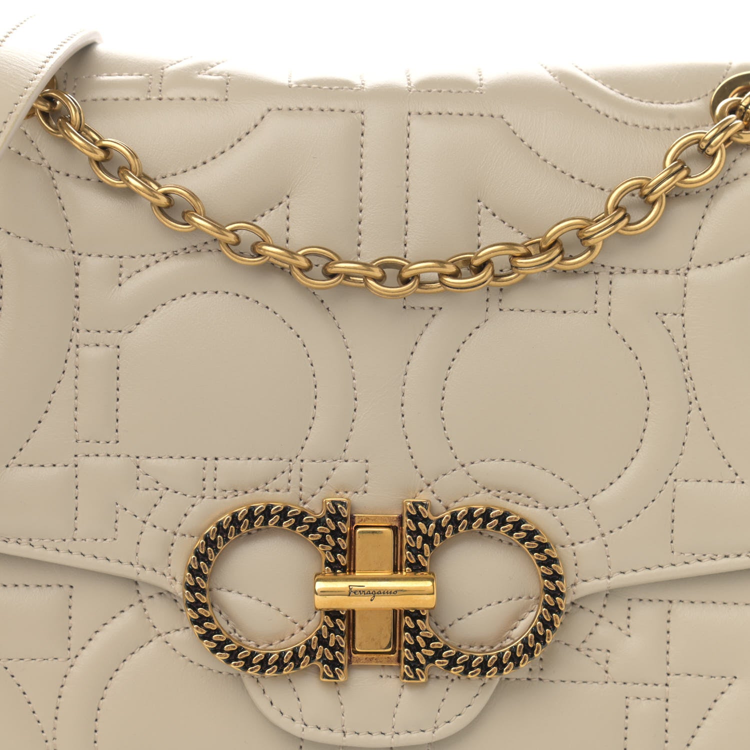 Salvatore Ferragamo Calfskin Quilted Gancini Flap Bag Peony 8 of 11