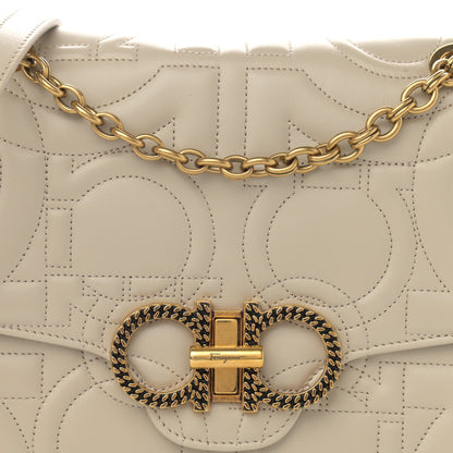 Salvatore Ferragamo Calfskin Quilted Gancini Flap Bag Peony 8 of 11