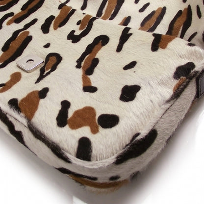Fendi Calf Hair Leopard Print Baguette White Brown 10 of 10