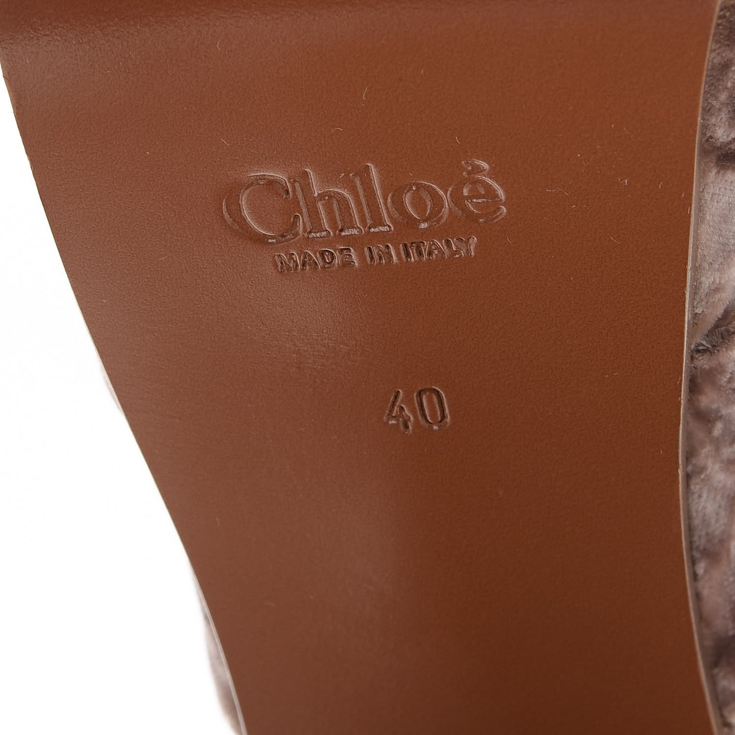 Velvet Platform Sandals 40 Tan Rose