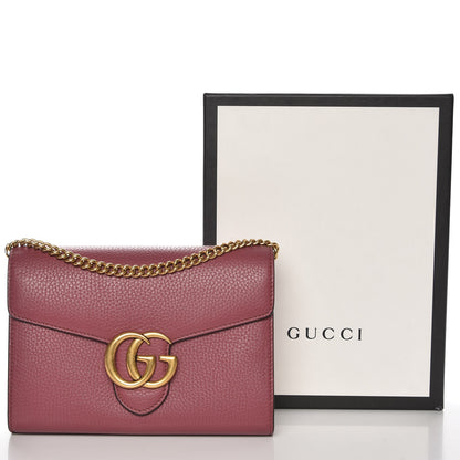 Gucci Cellarius Calfskin GG Marmont Chain Wallet Dry Rose 8 of 8